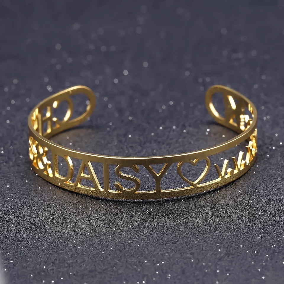 Arabic or English bracelet cuff