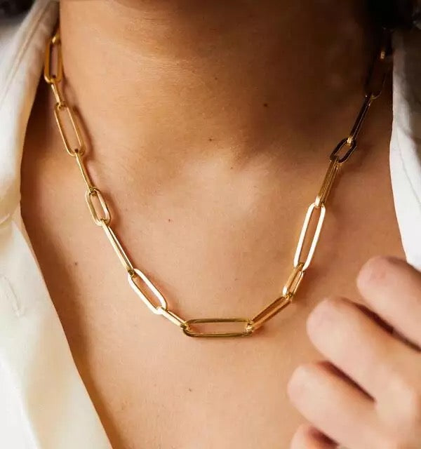 Paper clip link chain
