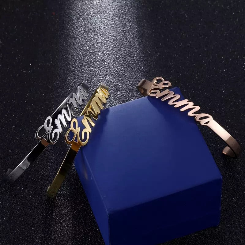 Custom name bangle bracelet