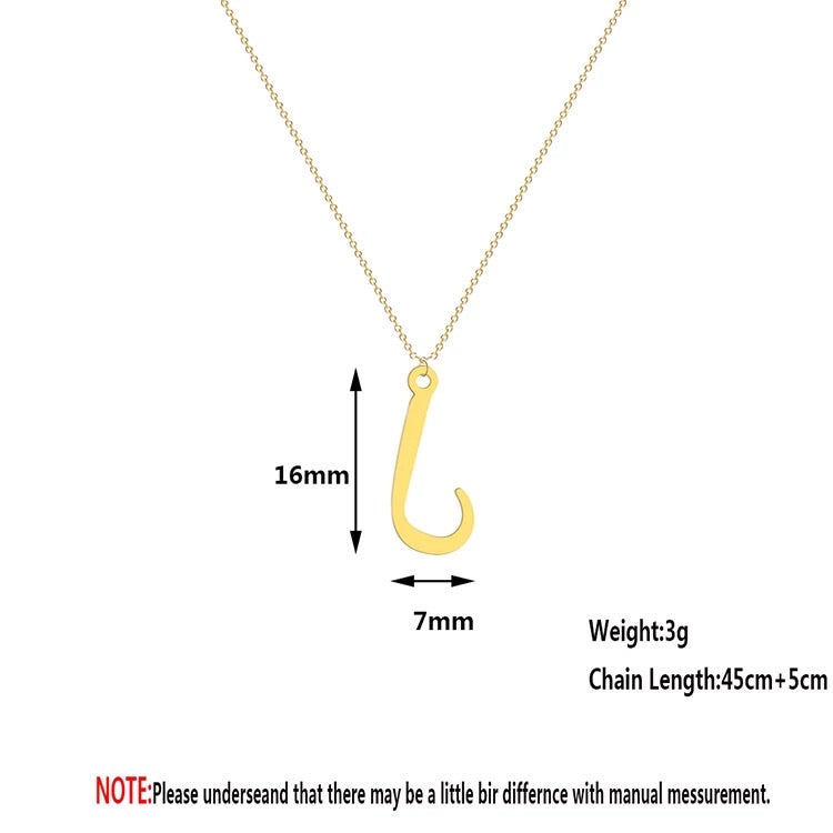 Arabic initial pendant with chain