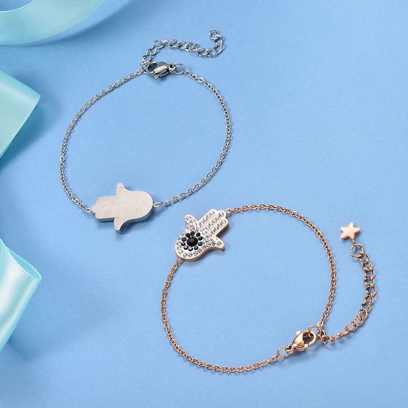 Hamza hand studded bracelet