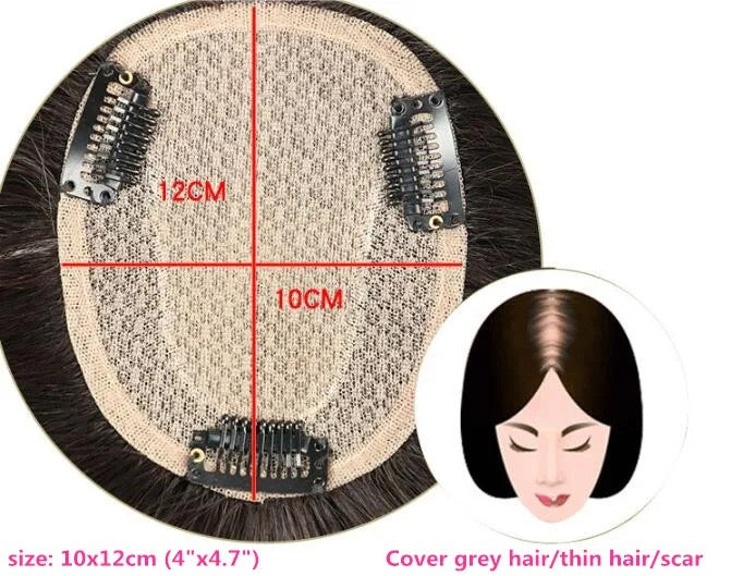 Custom silk base real scalp look topper