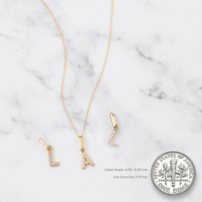 Iced letter pendant with chain