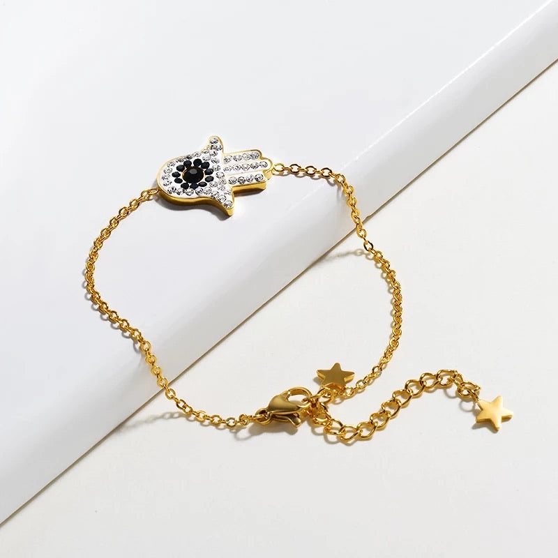 Hamza hand studded bracelet