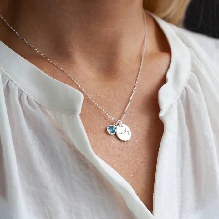 Coin pendant pendant with birthstone