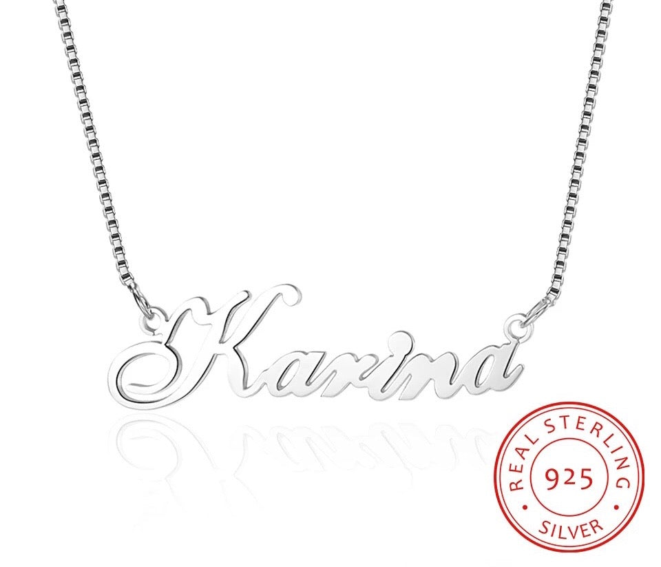 925 sterling silver name necklace in English or Arabic