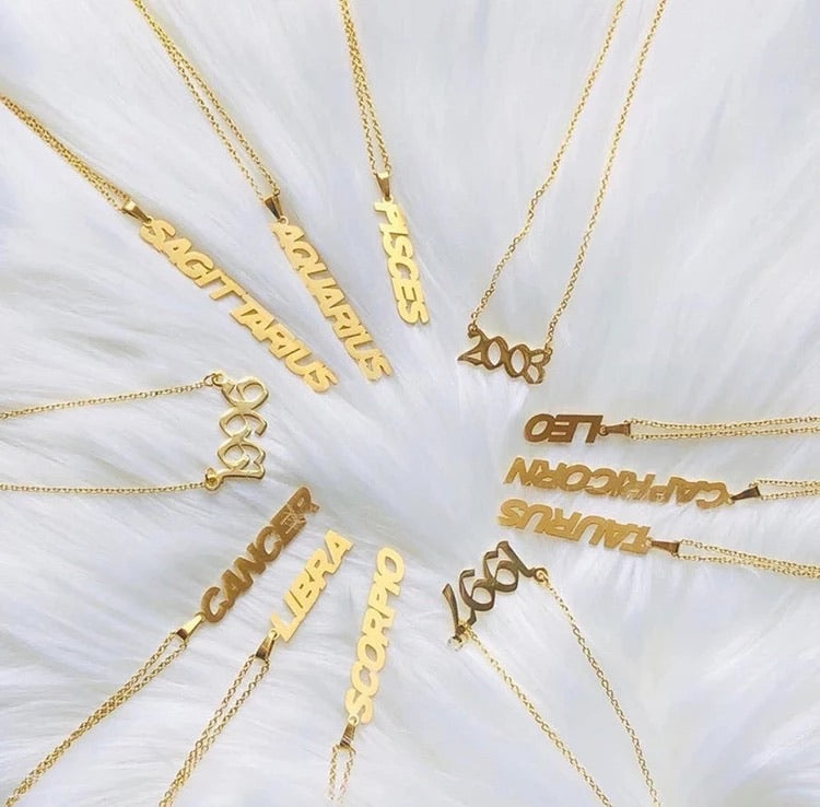 Sterling silver Zodiac horoscope necklace