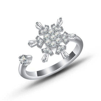 Rotating snowflake calming ring