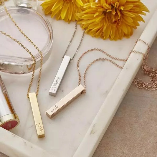Personalized bar pendant sterling