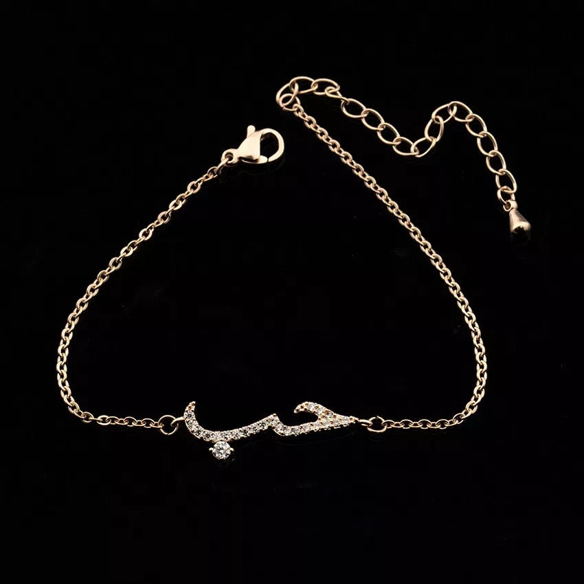 Love Arabic braclets cubic zirconia crystals